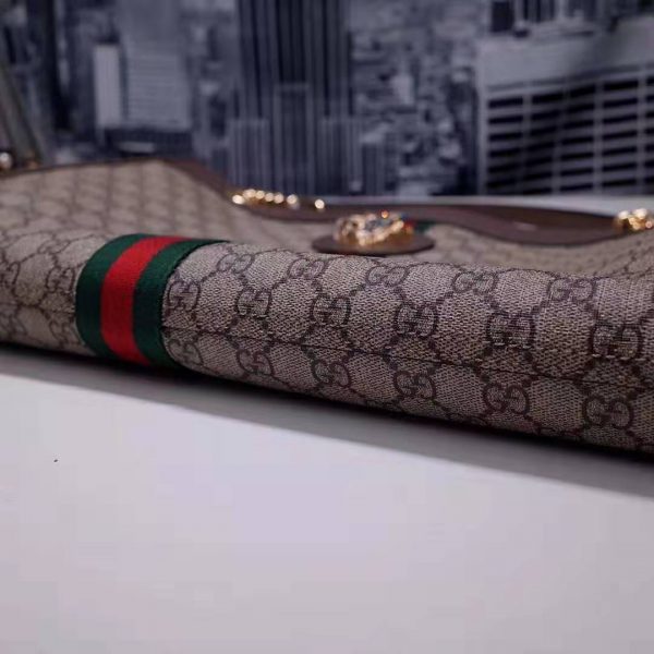 Gucci Women Exclusive Rajah GG Tote in BeigeEbony GG Supreme Canvas (8)