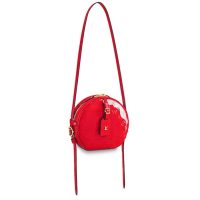 Louis Vuitton LV Women Boite Chapeau Souple Handbag in Glossy Monogram Vernis Embossed Patent Leather-Red