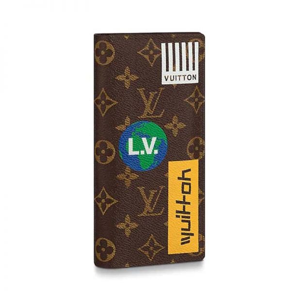Louis Vuitton LV Unisex Brazza Wallet in Monogram Canvas-Brown (1)