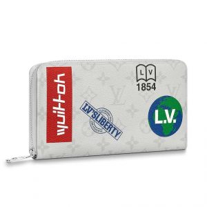 Louis Vuitton LV Unisex Zippy Organizer Wallet in Monogram White Canvas