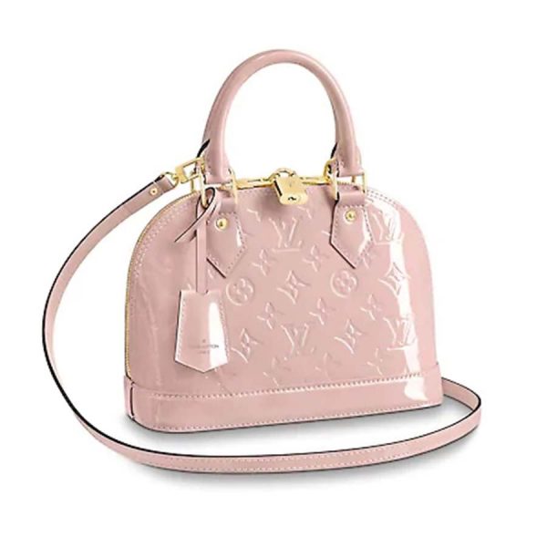 Louis Vuitton LV Women Alma BB Handbag in Patent Leather-Pink (10)