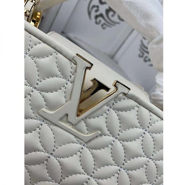 Louis Vuitton LV Women Capucines BB Handbag in Lambskin with Monogram Flowers-Beige (3)