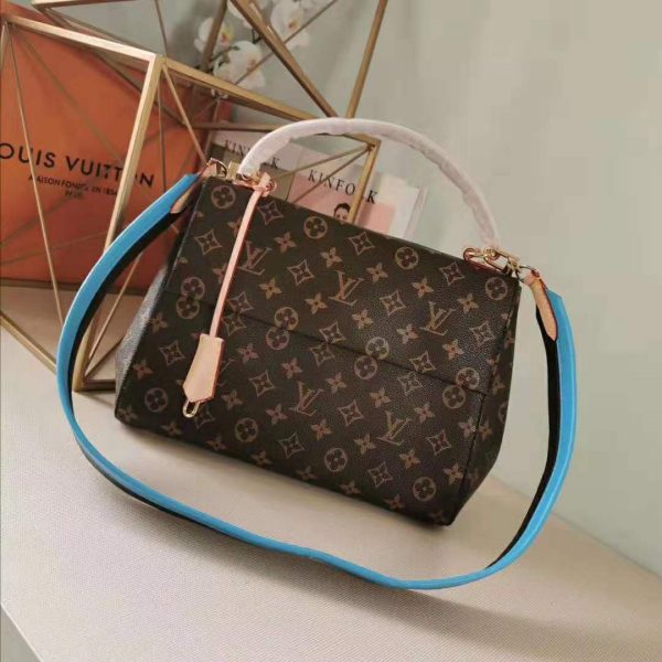 Louis Vuitton LV Women Cluny MM Handbag in Monogram Canvas-Blue (7)