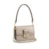 Louis Vuitton LV Women Dauphine MM Bag in Smooth Calfskin Leather-Beige