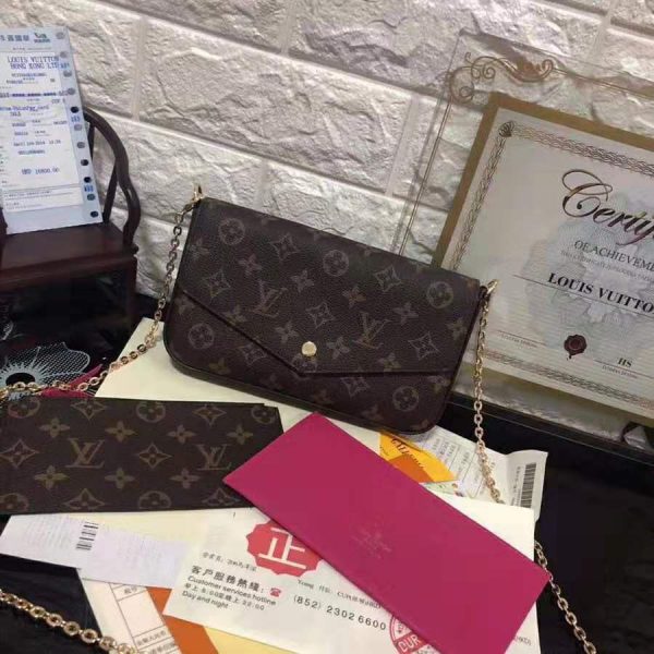 Louis Vuitton LV Women Félicie Pochette in Monogram Canvas-Brown (1)