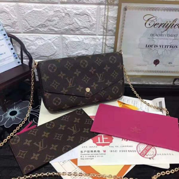 Louis Vuitton LV Women Félicie Pochette in Monogram Canvas-Brown (4)