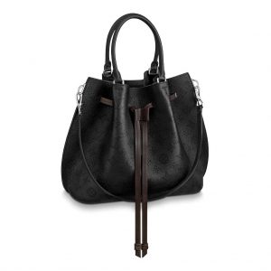 Louis Vuitton LV Women Girolata Bag in Mahina Calfskin Leather-Black