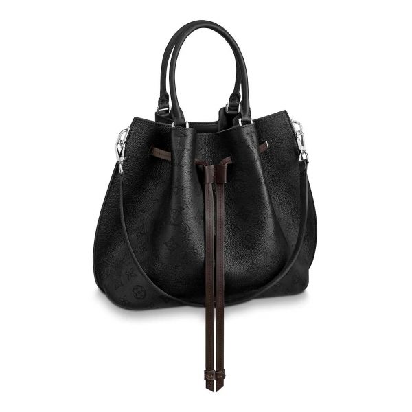 Louis Vuitton LV Women Girolata Bag in Mahina Calfskin Leather-Black (1)