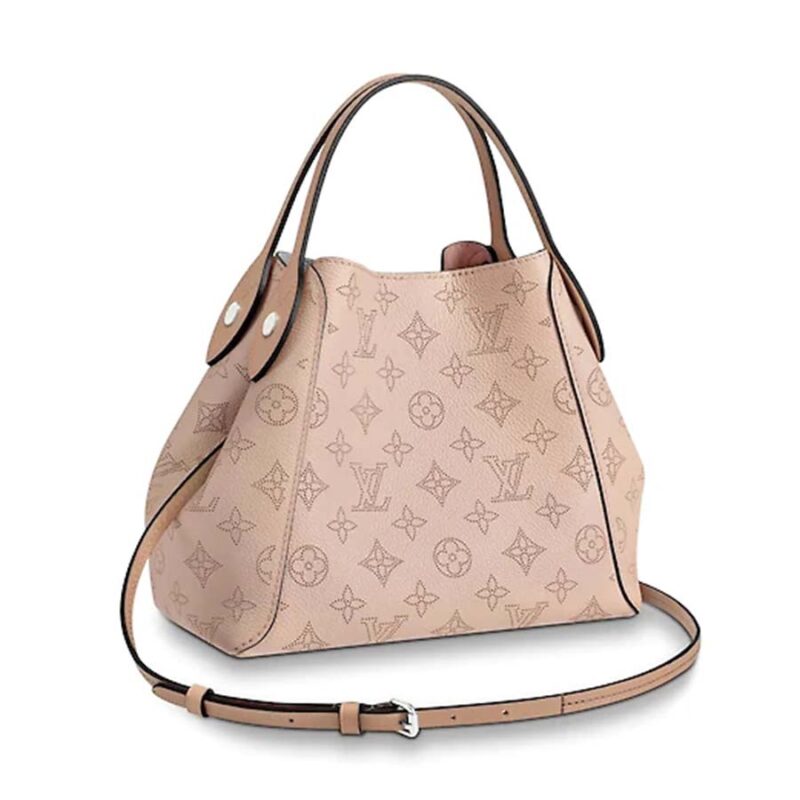 Louis Vuitton LV Women Hina PM Handbag in Mahina Perforated Calf Leather-Pink