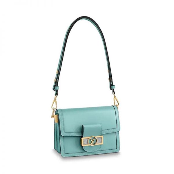 Louis Vuitton LV Women Mini Dauphine Bag in Smooth Calfskin Leather-Aqua (1)