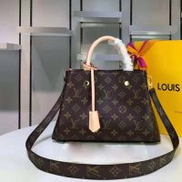 Louis Vuitton LV Women Montaigne MM in Iconic Monogram Canvas-Brown (1)