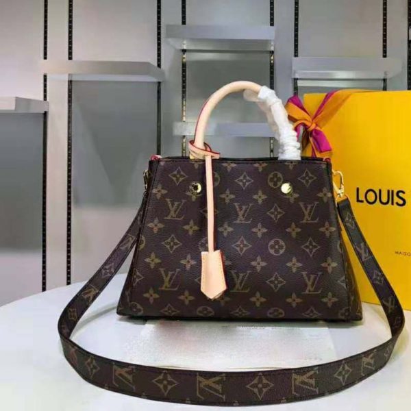 Louis Vuitton LV Women Montaigne MM in Iconic Monogram Canvas-Brown (2)