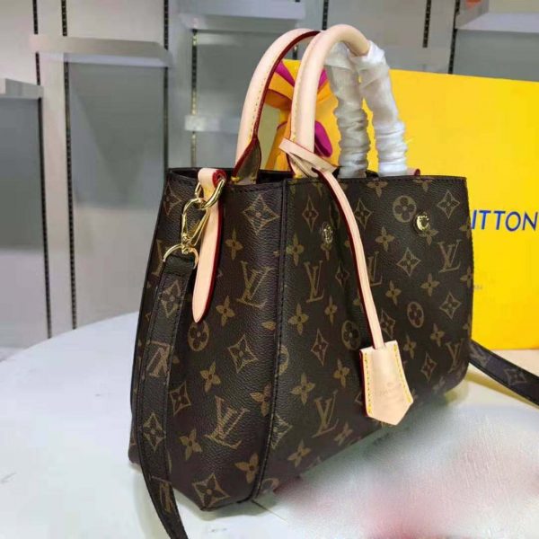 Louis Vuitton LV Women Montaigne MM in Iconic Monogram Canvas-Brown (3)