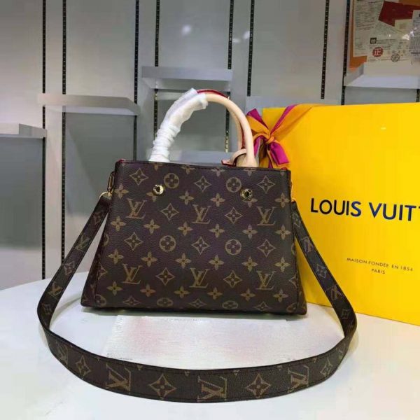 Louis Vuitton LV Women Montaigne MM in Iconic Monogram Canvas-Brown (5)