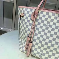 Louis Vuitton LV Women Neverfull MM Tote Bag in Damier Azur Canvas-Pink (1)