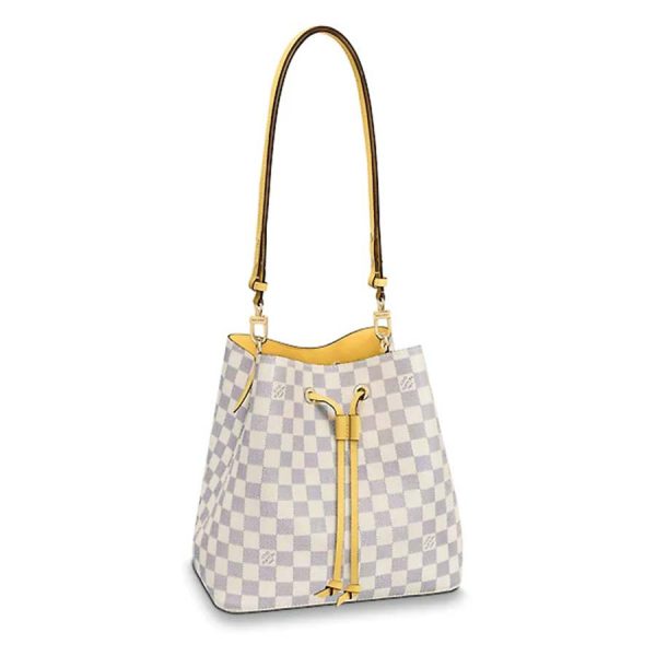 Louis Vuitton LV Women NéoNoé Bucket Bag in Damier Azur Canvas-Yellow (1)