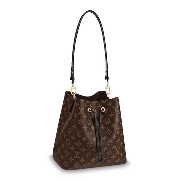 Louis Vuitton LV Women NéoNoé MM Bucket Bag in Monogram Coated Canvas-Black (8)