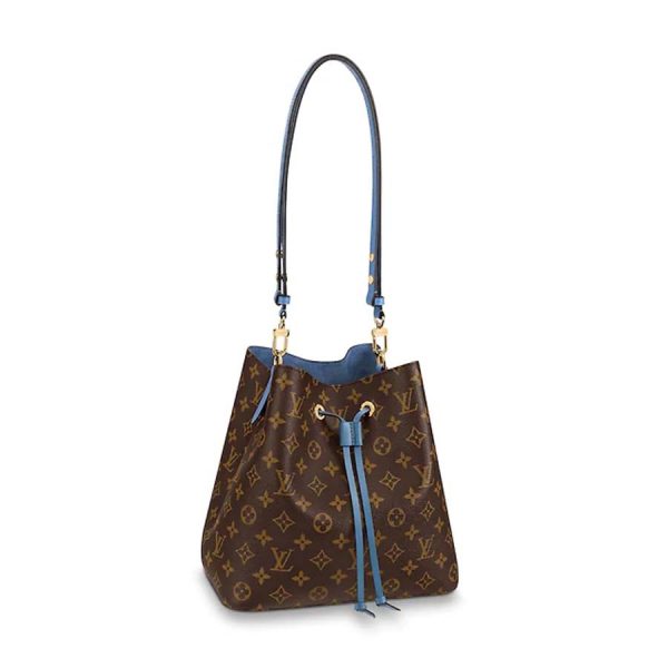 Louis Vuitton LV Women NéoNoé MM Bucket Bag in Monogram Coated Canvas-Blue (8)