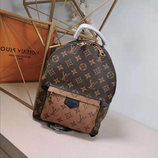 Louis Vuitton LV Women Palm Springs PM Backpack in Monogram Reverse Coated Canvas-Brown (2)