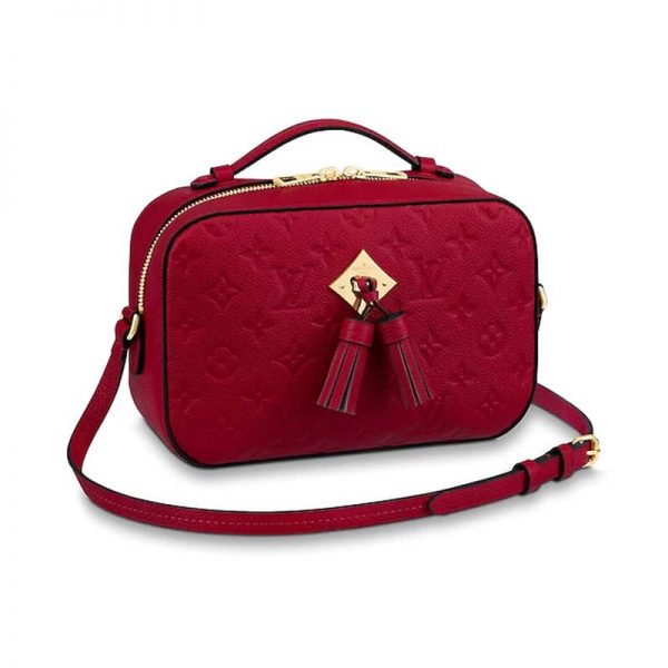 Louis Vuitton LV Women Saintonge Handbag in Monogram Empreinte Leather-Red (1)