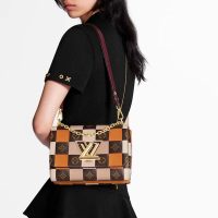 Louis Vuitton LV Women Twist MM Handbag in Smooth Cowhide and Monogram Coated Canvas (2)