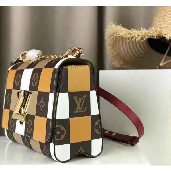 Louis Vuitton LV Women Twist MM Handbag in Smooth Cowhide and Monogram Coated Canvas (4)