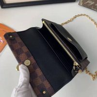 Louis Vuitton LV Women Vavin Chain Wallet in Damier Ebene Coated Canvas-Black (1)