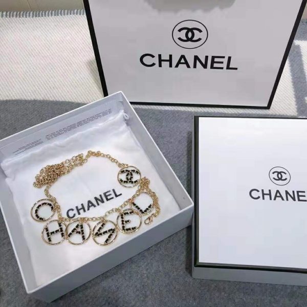 Chanel Women Calfskin & Gold-Tone Metal Belt-Gold (7)