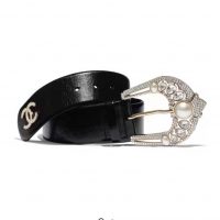 Chanel Women Calfskin & Gold-Tone Metal Belt-Blue (2)