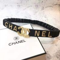 Chanel Women Goatskin & Gold-Tone Metal Belt-Black (1)