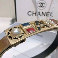 Chanel Women Goatskin & Gold-Tone Metal Belt-Gold (1)