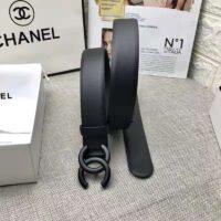 Chanel Women Lambskin & Gold-Tone Metal Belt-Black (1)