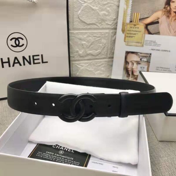 Chanel Women Lambskin & Gold-Tone Metal Belt-Black (3)