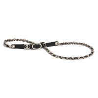 Chanel Women Lambskin Gold-Tone Metal & Glass Pearls Belt-Black (1)