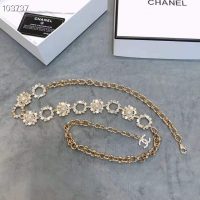 Chanel Women Metal Glass Pearls Strass & Resin Belt-Gold (1)