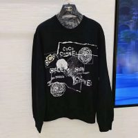 Chanel Women Sweatshirt in Cotton White Black Navy Blue & Silver (1)