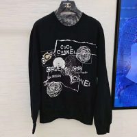 Chanel Women Sweatshirt in Cotton White Black Navy Blue & Silver (1)