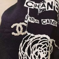 Chanel Women Sweatshirt in Cotton White Black Navy Blue & Silver (1)