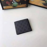 Gucci GG Men GG Supreme Wallet with Wolf in Black and Grey GG Supreme Canvas (10)