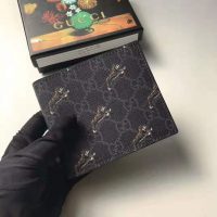 Gucci GG Men GG Wallet with Tiger Print in BlackGrey GG Supreme Canvas (1)