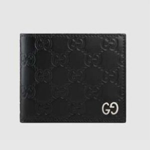 Gucci GG Men Gucci Signature Wallet in Black Gucci Signature Leather with Details