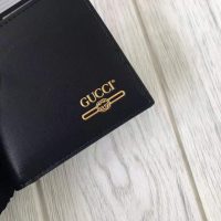 Gucci GG Unisex Leather Mini Wallet with Gucci Logo in Black Leather (9)