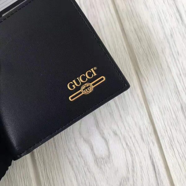 Gucci GG Unisex Leather Mini Wallet with Gucci Logo in Black Leather (3)