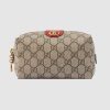 Gucci GG Unisex Ophidia GG Cosmetic Case in GG Supreme Canvas-Red