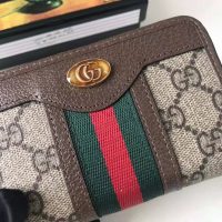 Gucci GG Unisex Ophidia GG Zip Around Card Case in BeigeEbony GG Supreme Canvas (1)