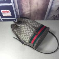 Gucci GG Women Ophidia GG Bucket Bag in Beige and Ebony GG Supreme Canvas (6)