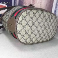 Gucci GG Women Ophidia GG Bucket Bag in Beige and Ebony GG Supreme Canvas (6)