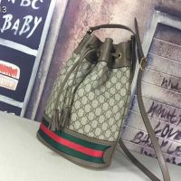 Gucci GG Women Ophidia GG Bucket Bag in Beige and Ebony GG Supreme Canvas (6)