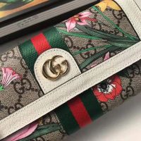 Gucci GG Women Ophidia GG Flora Continental Wallet in BeigeEbony GG Supreme Canvas (8)