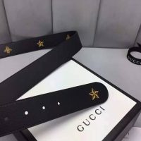 Gucci Unisex Belt with Bees and Stars Bet in Black Metal-Free Tanned Leather (1)